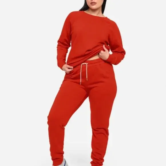 NWT Mate The Label Organic Cotton Classic Terry Jogger Cherry Red Pant